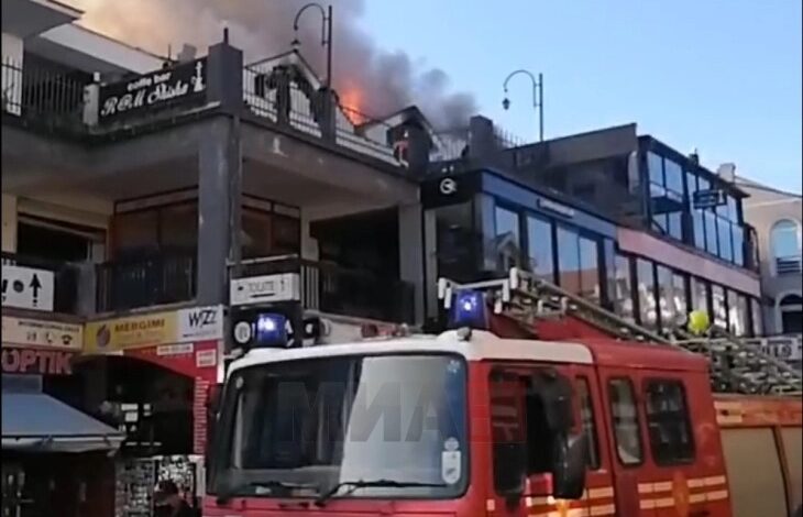 Bezisteni në Strugë kaplohet nga zjarri