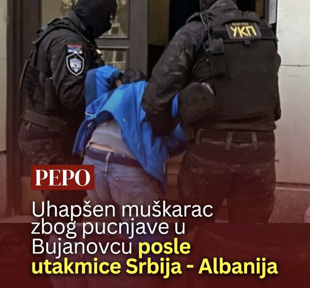 Policia ndalon personin që qëlloi me armë pas ndeshjes Serbi Shqipëri