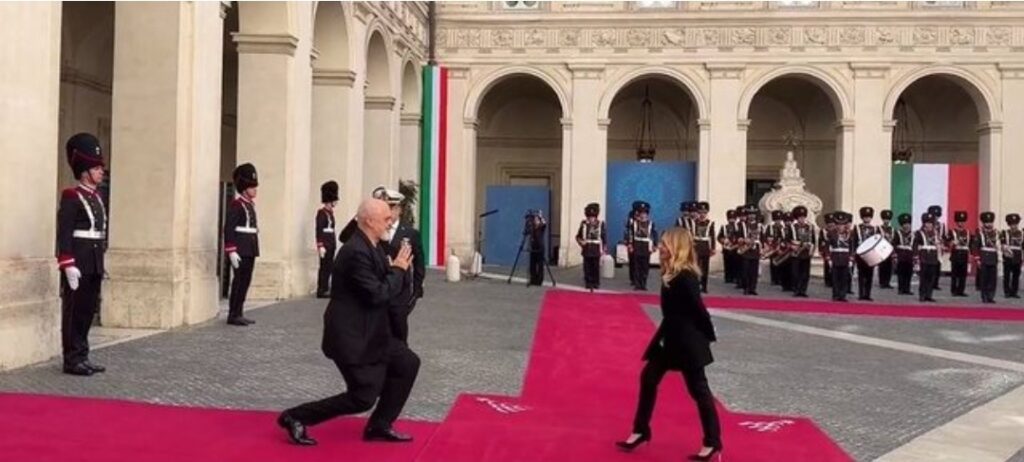 Vizita në Itali  Rama i ulet sërish në gjunjë Melonit